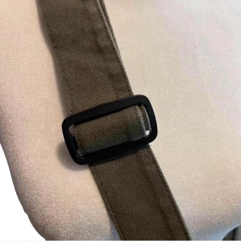 Unisex Khaki Canvas Crossbody / Shoulder  Bag - Large Capacity - New